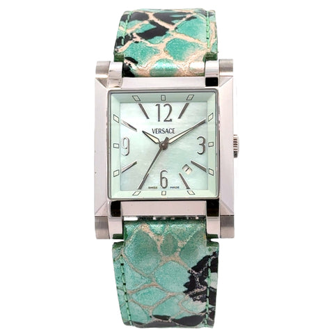 Versace MOP Mother of Peral Dial Tank Style Watch