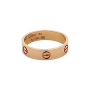 Est Cartier Gents Love Ring 18K Rose Gold, Size 64