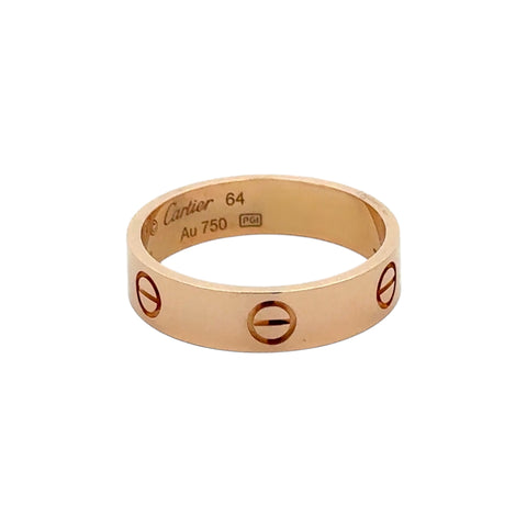 Est Cartier Gents Love Ring 18K Rose Gold, Size 64