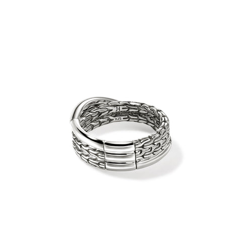 John Hardy Essentials Silver Crossover Ring