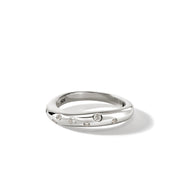 John Hardy Surf Silver Scattered Diamond Ring