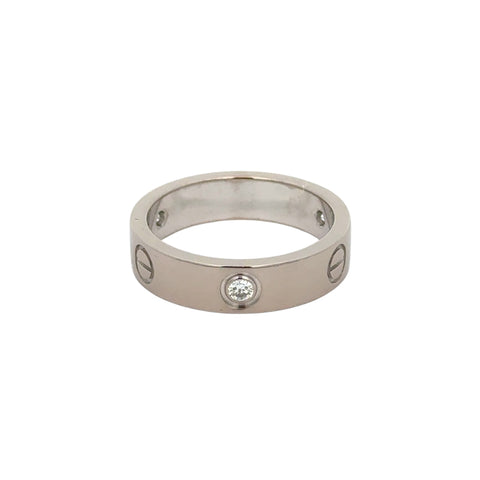 Est Cartier Lady's Love Ring 18K White Gold with 3 Diamonds, Size 61