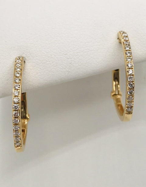 Boutique Selection Diamond Hoop Earrings