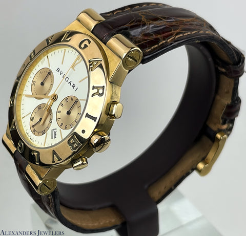 Bvlgari Diagono Chronograph 18K Yellow Gold Reference CH 35 G