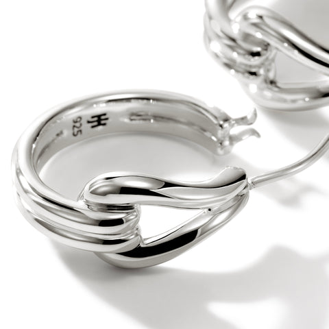 John Hardy Surf Silver Small Hoop Earrings