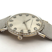 Girard Perregaux vintage 14K white Gold Ladies Watch with Diamond Bezel