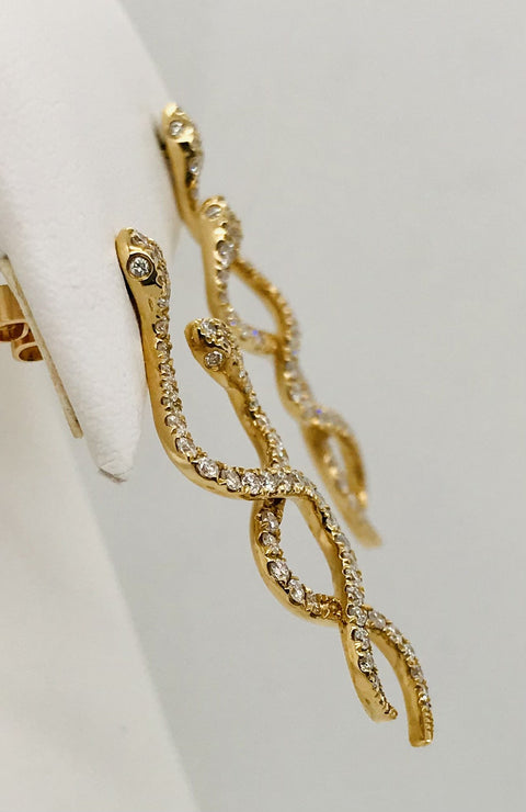 Getana Snake Earrings Style ER-DIA-15288-YG