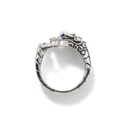 John Hardy Naga Heritage Ring with 0.04ct Diamond and Blue Sapphire