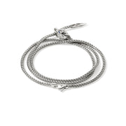 John Hardy Naga Silver Triple Wrap Bracelet with Blue Sapphire Eyes