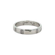 Est Cartier Logo De Cartier 18K White Gold Mini Happy Birthday Ring, size 59