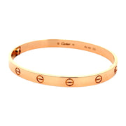 Est Cartier Love Bracelet Bracelet 18K Rose Gold, Size 19