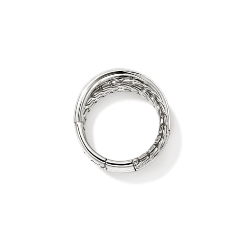 John Hardy Essentials Silver Crossover Ring