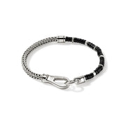 John Hardy Heishi Silver Bracelet with Treated Black Onyx