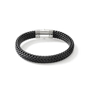 John Hardy Icon Extension Silver 10mm Black Rubber Bracelet