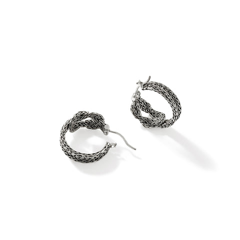 John Hardy Love Knot Silver Hoop Earrings