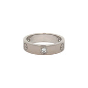 Est Cartier Lady's Love Ring 18K White Gold with 3 Diamonds, Size 61