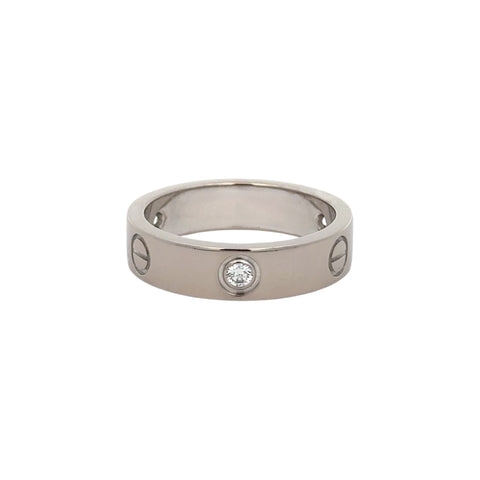 Est Cartier Lady's Love Ring 18K White Gold with 3 Diamonds, Size 61