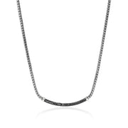 John Hardy Essentials Silver Chain Necklace with Black Sapphire