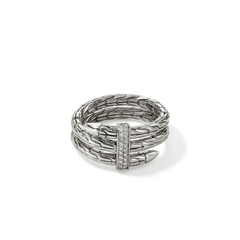 John Hardy Spear Double Wrap Ring with Diamonds