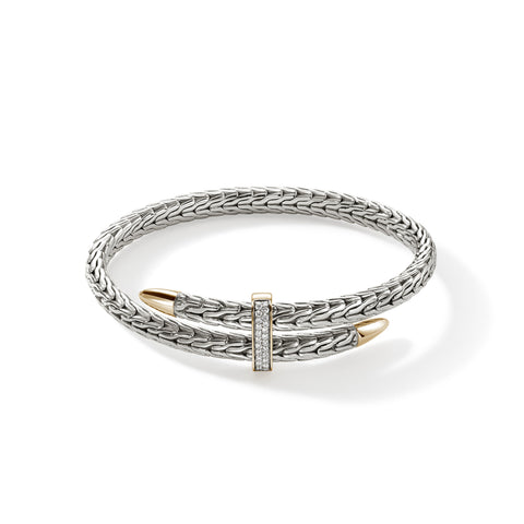 John Hardy Spear 14K Gold & Silver Diamond Pave Bracelet