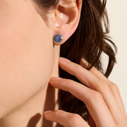 John Hardy Essentials Silver Studs with Blue Sapphire