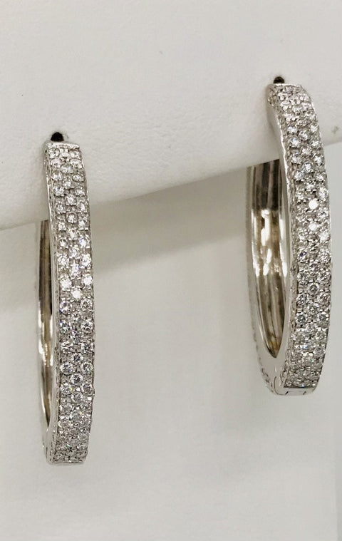 Boutique Selection Diamond Hoop Earrings