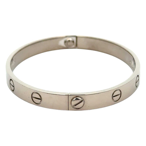 Est Cartier Love Bracelet 18K White Gold, Size 17