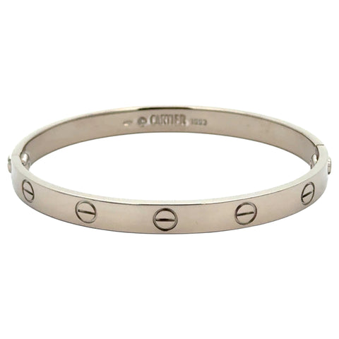 Est Cartier Love Bracelet 18K White Gold, Size 17