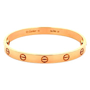 Est Cartier Love Bracelet 18K Rose Gold, Size 16
