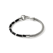 John Hardy Heishi Silver Bracelet with Treated Black Onyx