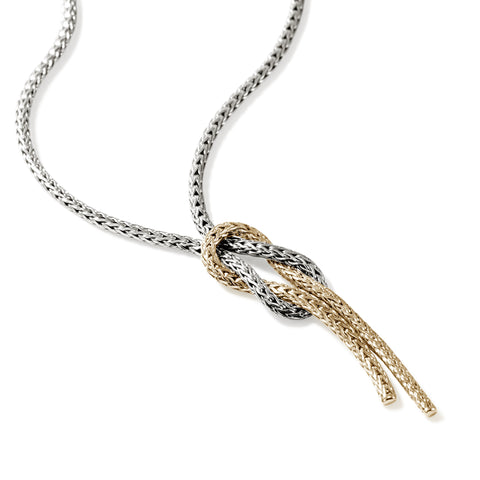 John Hardy Love Knot 14K and Silver Chain Necklace