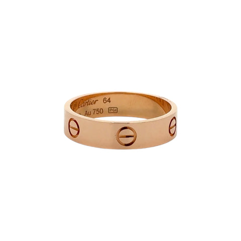 Est Cartier Gents Love Ring 18K Rose Gold, Size 64