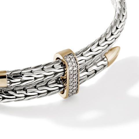 John Hardy Spear 14K Gold & Silver Diamond Pave Bracelet