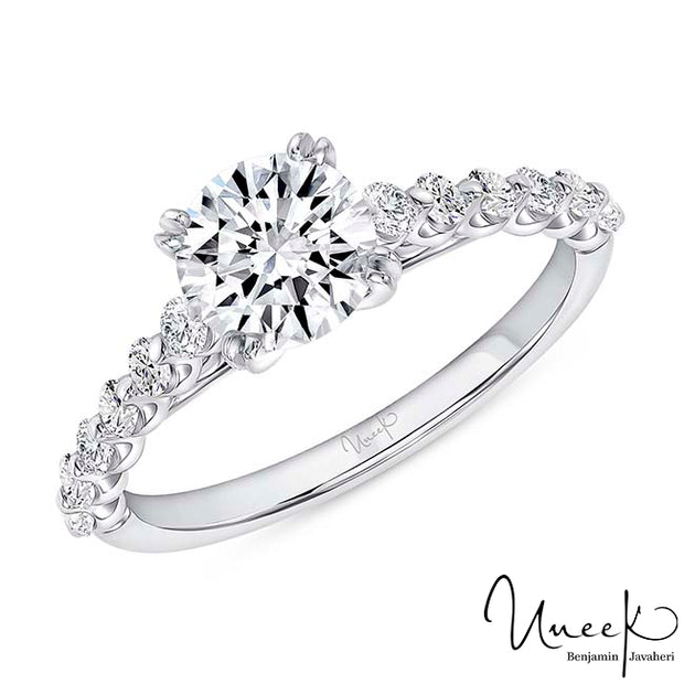 Uneek Us Collection Engagement Ring, in 14K White Gold Style SWUS024CW-6.5RDV2