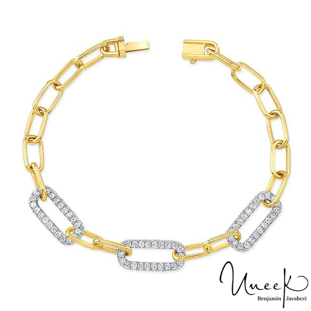 Uneek Diamond Bracelet, in 18K White/Yellow Gold Style BR1927DC