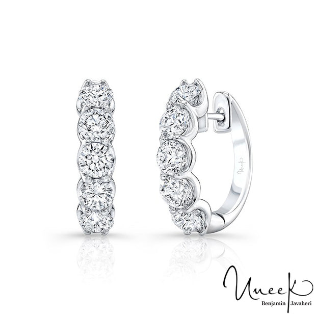 Uneek 2 Carat Diamond Earrings, in 18K White Gold Style E210606RDU