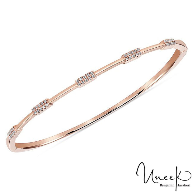 Uneek Diamond Stackable Bangle, in 14K Rose Gold Style LVBAAS2900R