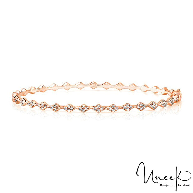 Uneek "Mulholland" Stackable Diamond Bangle in 14K Rose Gold Style LVBAWA122R