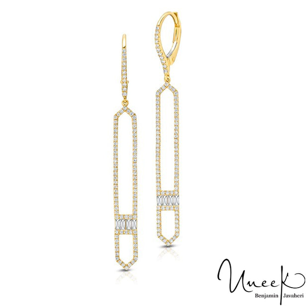 Uneek Dangling Diamond Earring, in 18K Yellow Gold - LVEAD968Y Style LVEAD968Y