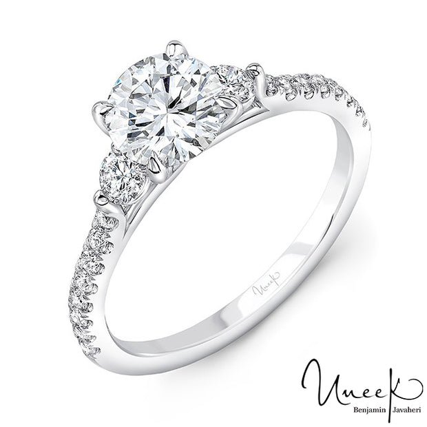 Uneek Engagement Ring in 14K White Gold - R014U Style R014U