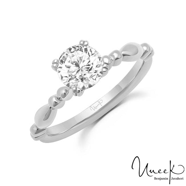 Uneek Us Collection Round Diamond Engagement Ring, in 14K White Gold Style SWUSOL05W-6.5RD
